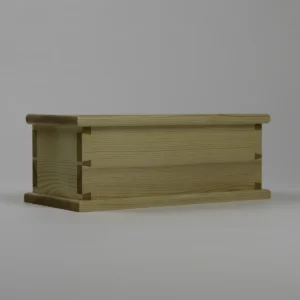 A handmade dovetail box in pine with shellac finish